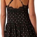 Free People INTIMATELY  black pink polka dot mini lace dress slip M Photo 1