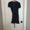 Samoe Samsoe Samsoe Navy Polka Dot Wrap Dress | Size XS Photo 6