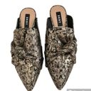 DKNY Pier Gold Metallic Brocade Knotted Bow Mules Size 7.5 M Pointed Toe Mules Photo 1