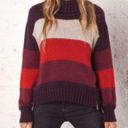 Wooden Ships  Sweater Colorblock Cowl Neck Zipper Hem Wool blend Red Size X/S Photo 0