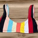 Amazon NEW  Two Piece Swimsuit Rainbow Striped Bandeau Padded Women’s Medium Photo 2