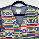 Susan Bristol VINTAGE  Casuals Multicolor Aztec Western Cropped Denim Vest Medium Photo 1