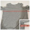 Caslon  Ruffle Trim Cold Shoulder Sweatshirt - Gray - Small Photo 4