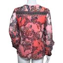 Hale Bob  Blouse Women XS Pink Blouse Ruffle Runa Georgette Boho Bohemian Peasant Photo 2