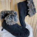 Madden Girl Finn Black Ankle Boot Faux Fur Suede Moccasin Tassel Tie Photo 0