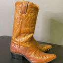 Justin Boots Justin Western Cowboy Boots Vintage Pointy Toe Lizard Leather Size 6AA Retro 70s Photo 1