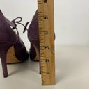 Kate Spade Eggplant Purple Chad Suede Leather Lizard Print Lace Up Open Toe Heel Photo 6