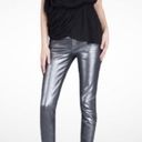 Alice + Olivia  silver metallic coated jeans size 6 Photo 2