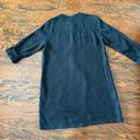 Michael Stars  Molly 100% Linen Long Tab Sleeve Mini Shirt Dress in Black Small Photo 7