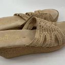 sbicca  Womens Wedge Sandals Slip On Platform Open Toe Heels Knit Strap Beige 10M Photo 11