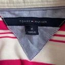 Tommy Hilfiger  medium v-neck pink/magenta striped polo shirt Photo 2