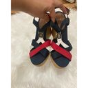 Tommy Hilfiger  wedges heels navy blue white and red logo emblem women’s size 9.5 Photo 7