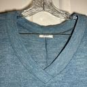 Cherish  Blue Fuzzy Knit V Neck Short Sleeve Sweater Top size Small Photo 2