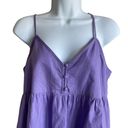 Abound  Women Cropped Babydoll Top Spaghetti Straps XS Purple Festival Girly Photo 7