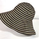 Target Women's Paper Sun Hat Black Tan 4 inch Movable Brim Pool Beach Garden Summer Photo 2