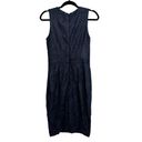 Badgley Mischka Collection Navy Shimmer Lace Sheath Dress Photo 2