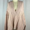 American Eagle  Pink Knit Pullover Cable Knit Hoodie Photo 0