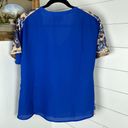 Tracy Reese  Neiman Marcus Sequin Top Short Sleeve Blue Nude Size Medium Photo 3