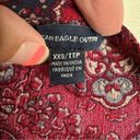 American Eagle Size XXS Burgundy Floral Keyhole Neck Ladder Cut Outs Mini Dress Photo 7