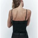 ZARA NWT  Woman Waistband Effect Black Top Bodysuit Size M Photo 4