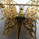 Monet Vintage Butterfly Filigree Brooch Pin Figural Insect Flying Wing Gold Tone Photo 7