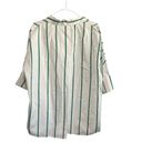 Akris Punto Akris Cotton Blouse White with Green Vertical Stripes in Excellent Condition Photo 1