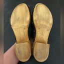 Vintage 8 by Zoox Y2K Black Leather Look Wooden Clogs Brass Studs | size 8.5 Photo 4