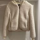 Aqua Sherpa off white zip up jacket Size M Photo 1