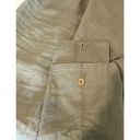 J.Jill  Womens Pants Sz M Petite Sage Green 100% Linen Ruffle Hem Cottage Cropped Photo 4