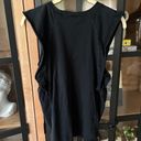 frame denim FRAME tee tank top ruffles muscle tank black crewneck oversized Photo 5