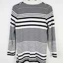 Cyrus ‎ Black & White Striped Open Front Cardigan Sweater Photo 3