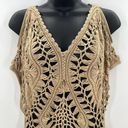 PilyQ  Crochet Cover Up Dress Brown Cold Shoulder Cover-Up Women's Size XS/S Photo 2