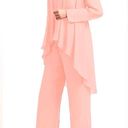 Womens Pant Suit Set Tank Top with Cardigan Mother of Bride Evening Outfit Peach Pink Size M Photo 1