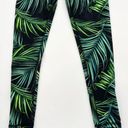 BlackStrap Workout Set Legging Top‎ Long Sleeve Women Black Tropical Palm Small Photo 7