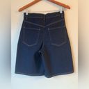 EXPRESS Super High Waisted 90s Bermuda Dark Wash Jean Shorts Size 4 Photo 7