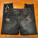 Max jeans  Straight Cropped Embroidered Lightly Distressed Frayed Hem Jeans Sz 4 Photo 10