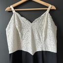 Vanity Fair Vintage  Lace White Black Satin Cami Slip Dress Size 40 Photo 2