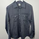 J.Crew  The Perfect Shirt Size 10 Blue 100% Cotton Work Office Western LS y2k Photo 0