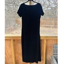 Oleg Cassini  Vintage Black Velvet Short Sleeve Maxi Dress Size L Photo 1