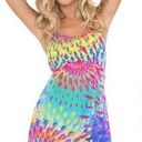 Luli Fama  Rainbow Tie Dye Mini Dress Photo 0