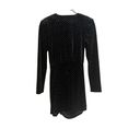 ZARA  Blogger Favorite Black Velvet V-Neck Long Sleeve Dress Size: Medium Photo 3