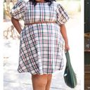 Krass&co Ivy City  Molly Plaid Flare Dress 1X Puff Sleeves Knee Length Plus Size Photo 3