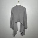 Athleta Women L Light Gray Solstice Wrap Merino Wool Cardigan Open Front Drape Photo 5