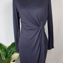 She & Sky  Gray Faux Wrap Long Sleeve Soft Bodycon Casual Work Party Dress M Photo 0