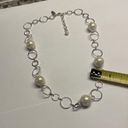 Talbots Signed  Faux Pearl Silver Tone Bead Statement Costume Necklace Photo 10