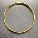 Monet Signed  Vintage Gold Tone Diagonal Textured Bangle Bracelet Small 2.5" Photo 2