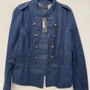 Banana Republic  $168 Military NWT Dark Blue Denim Structured Jacket Large Photo 2