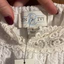 Francesca's Francesca’s Jun & Ivy White Eyelet with Lace Crop Top Photo 3