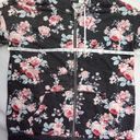 Derek Heart  Black Floral Hooded Zip Up Sweatshirt with Drawstring Photo 12