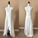 Nasty Gal  | White Button Down High Low Sleeveless Maxi Dress Sz 10 Photo 3